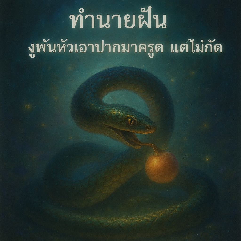 ทำนายฝัน งูพันหัวเอาปากมาครูดผลแต่ไม่กัดงูพันหัวเอาปากมาคร